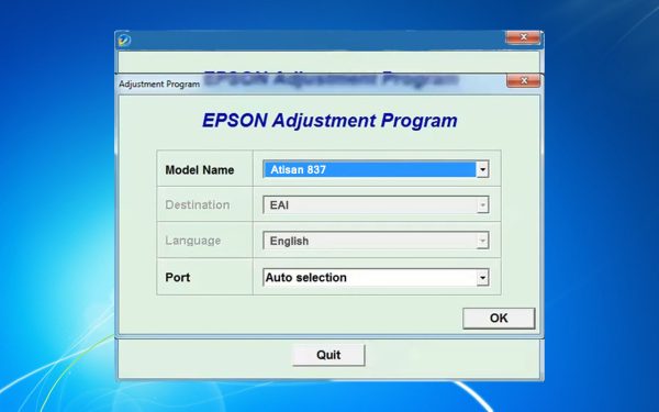 Epson Artisan 837 Adjustment Program