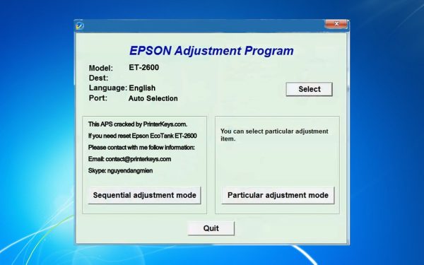 Epson ET2600 Adjustment Program