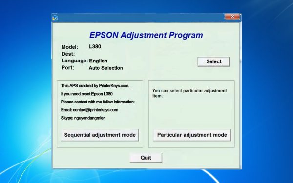 Epson L380 Adjustment Program