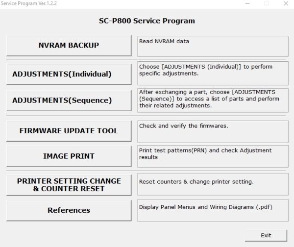 Epson P800 Adjustment Program