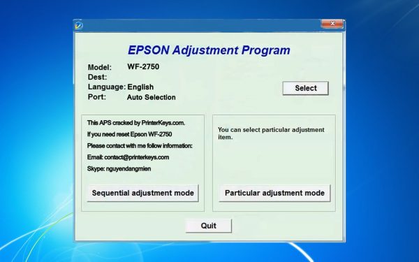 Epson WF2750 Adjustment Program