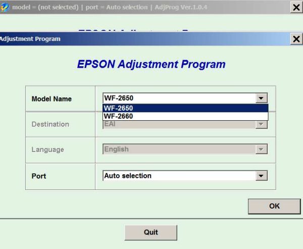 Epson Workforce2650 Adjustment Program