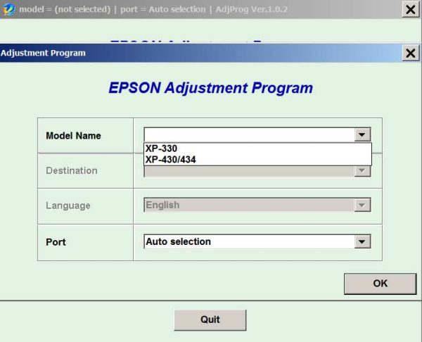 Epson XP434 Adjustment Program